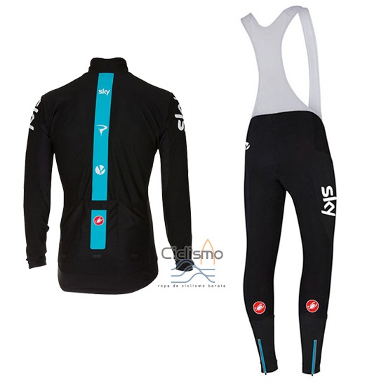 Sky Ropa Ciclismo Culotte Largo 2017 Mangas Largas Profundo Negro